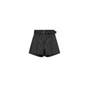 Hoge taille imitatieleer shorts Suncoo , Black , Dames