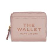 Roze Leren Portemonnee met Gedrukt Logo Marc Jacobs , Pink , Dames