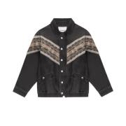 Grafische Wol Yoke Denim Jack Isabel Marant , Brown , Heren