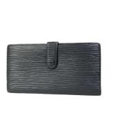 Pre-owned Leather wallets Louis Vuitton Vintage , Black , Dames