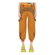 Kleur Blok Canvas Broek Paula Canovas del Vas , Orange , Dames