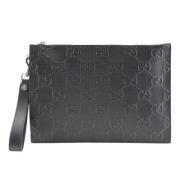 Pre-owned Leather handbags Gucci Vintage , Black , Dames