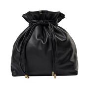 Mini Tie Tas in Zwart Leer Co'Couture , Black , Dames