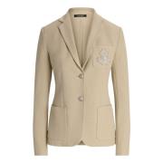 Beige Anfisa Gevoerd Jas Blazer Ralph Lauren , Beige , Dames