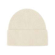 Geribbelde Wollen Beanie in Wit TotêMe , White , Dames