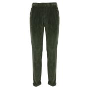 Groene Fluwelen Slim Fit Broek Briglia , Green , Heren