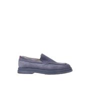 Blauwe Suède Penny Loafers Hugo Boss , Blue , Heren