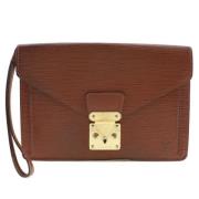 Pre-owned Leather clutches Louis Vuitton Vintage , Brown , Dames