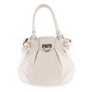 Pre-owned Leather handbags Salvatore Ferragamo Pre-owned , White , Dam...