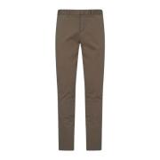 Slim Fit Katoenen Chino Broek Hugo Boss , Brown , Heren