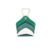 Witte Chevron Gebreide Haltertop Casablanca , Green , Dames