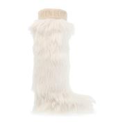 Nepbont Sneeuwlaarzen Moon Boot , White , Dames