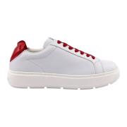 Bianco Rosso Stijlvolle Sneakers Love Moschino , White , Dames