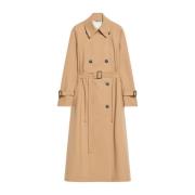 Bruine Wollen Trenchcoat Max Mara Weekend , Brown , Dames