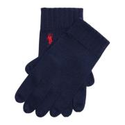 Klassieke Merinowollen Handschoenen Ralph Lauren , Blue , Heren