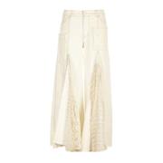 Witte Wide Leg Broek Great Escape Free People , White , Dames