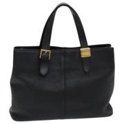 Pre-owned Leather totes Burberry Vintage , Black , Dames