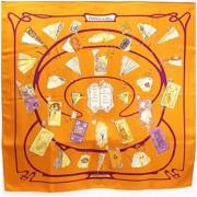 Pre-owned Silk scarves Hermès Vintage , Orange , Dames