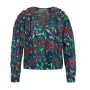 Multicolor Abstract V-hals Blouse IRO , Multicolor , Dames