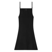 Zwarte Ribgebreide Jurk Courrèges , Black , Dames