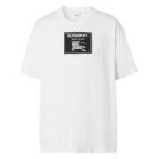 Wit Katoenen T-Shirt Prorsum Burberry , White , Heren