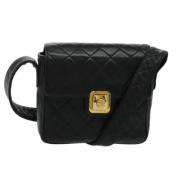 Pre-owned Leather chanel-bags Chanel Vintage , Black , Dames