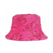 Fuchsia Bloemen Jacquard Polyester Hoed Valentino Garavani , Pink , Da...