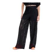 Bloemenpatroon Dames Polyester Broek Desigual , Black , Dames