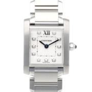 Pre-owned Linen watches Cartier Vintage , Gray , Dames