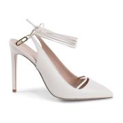 Elegante leren slingback stiletto pumps Dee Ocleppo , White , Dames