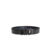 Logo riem Salvatore Ferragamo , Black , Heren