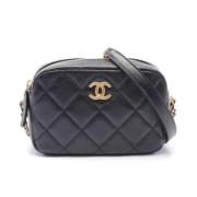 Pre-owned Leather shoulder-bags Chanel Vintage , Black , Dames