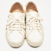 Pre-owned Leather sneakers Aquazzura Pre-owned , White , Dames