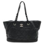 Pre-owned Leather totes Chanel Vintage , Black , Dames