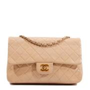 Pre-owned Leather chanel-bags Chanel Vintage , Beige , Dames