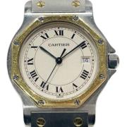 Pre-owned Yellow Gold watches Cartier Vintage , Beige , Dames