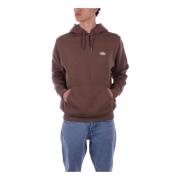 Bruine Hoodie Sweater Logo Voorzak Dickies , Brown , Heren