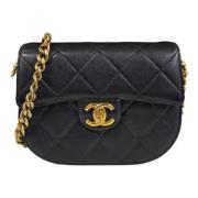 Pre-owned Leather shoulder-bags Chanel Vintage , Black , Dames