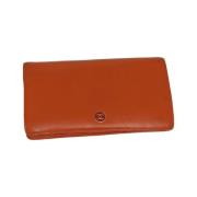 Pre-owned Leather wallets Chanel Vintage , Orange , Dames