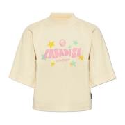 T-shirt met logo Palm Angels , Yellow , Dames