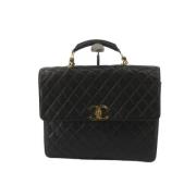 Pre-owned Leather chanel-bags Chanel Vintage , Black , Dames