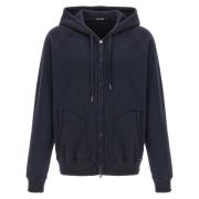 Zip Hoodie Sweatshirt voor Mannen Tom Ford , Blue , Heren