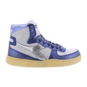 Metallic Blauwe Basket Sneakers Diadora , Purple , Dames