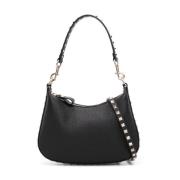 Zwarte Korrelige Leren Rockstud Tas Valentino Garavani , Black , Dames