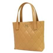 Pre-owned Leather chanel-bags Chanel Vintage , Beige , Dames