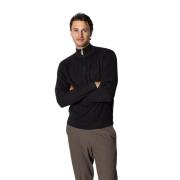 Katoenen Half-Zip Gebreide Trui Clean Cut , Black , Heren