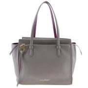 Pre-owned Leather totes Salvatore Ferragamo Pre-owned , Gray , Dames