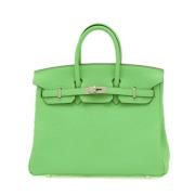 Pre-owned Leather handbags Hermès Vintage , Green , Dames