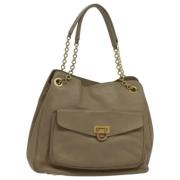 Pre-owned Leather handbags Salvatore Ferragamo Pre-owned , Beige , Dam...