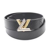 Pre-owned Leather belts Louis Vuitton Vintage , Black , Heren